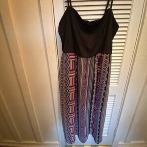 PAPER doll black top mosaic print maxi dress‎